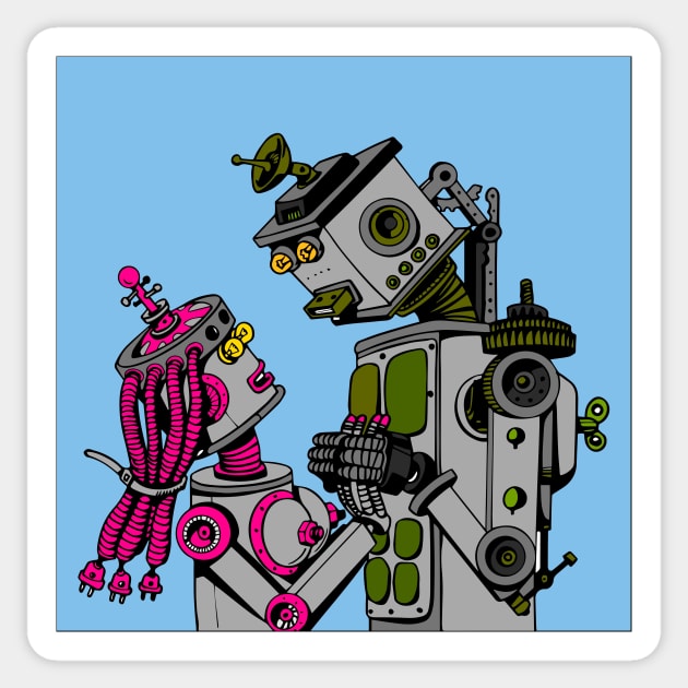 Robots 58 (Style:3) Sticker by luminousstore